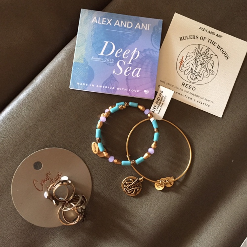 Alex & ani bracelet set, Ring set